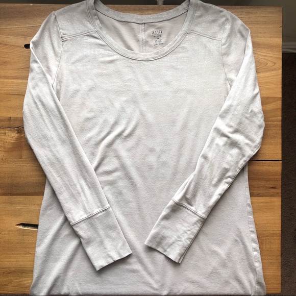 a.n.a Metallic Long Sleeve Shirt Pale Mauve - Picture 7 of 9